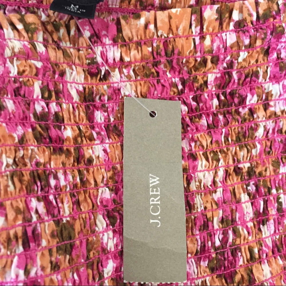 J Crew Smocked Puff Sleeve Dress In Faded Floral Cottagecore Whimsical - Picture 11 of 14